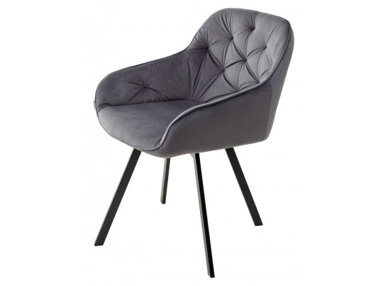 Стул GALE 360 град. поворот. BLUVEL-14 GREY, велюр/ черный каркас, в Кургане
