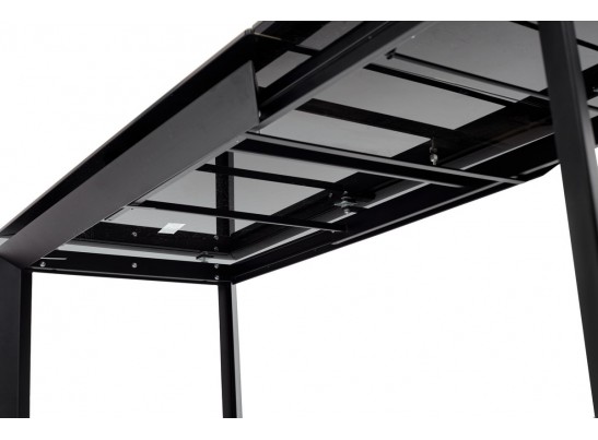 Стол КРЕМОНА (CREMONA) 140 цвет KL-61 под дерево, итальянская керамика/ ЧЕРНЫЙ, ®DISAUR в Кургане