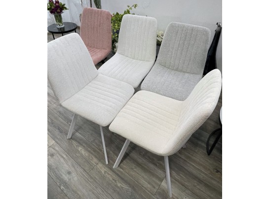 Стул ELVIS WZ2042-18 белая галька фактурный велюр / белый каркас в Кургане