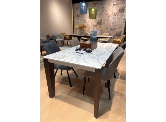 Стол ESMIR 180 MATTE ARABESCATO SOLID CERAMIC/ орех, ®DISAUR в Кургане