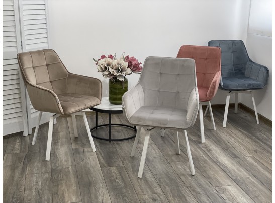 Стул MAVERICK 360 град. поворот. BLUVEL-40 BEIGE/ белый каркас, в Кургане