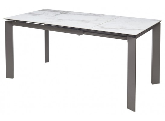 Стол CORNER 120 VOLAKAS WHITE Белый мрамор глянцевый, керамика/ GREY1 в Кургане