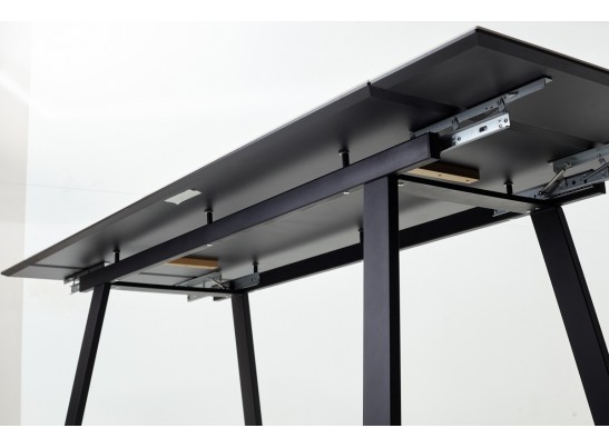 Стол Франк 200 БЕЛЫЙ МРАМОР, КЕРАМИКА / ЧЕРНЫЙ в Кургане