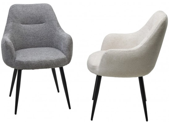 Стул СТАМЕН (STAMEN) ткань DAVIS RETRO BLISS 85, цвет серый / черный каркас, ®DISAUR в Кургане