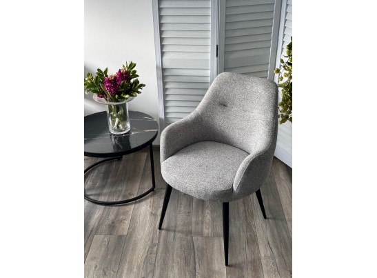 Стул СТАМЕН (STAMEN) ткань DAVIS RETRO BLISS 85, цвет серый / черный каркас, ®DISAUR в Кургане