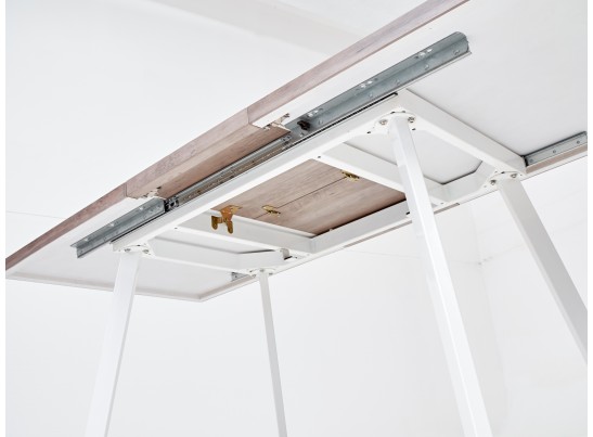 OLD Стол BRICK-2 120 Серый дуб #31054K/ БЕЛЫЙ каркас в Кургане